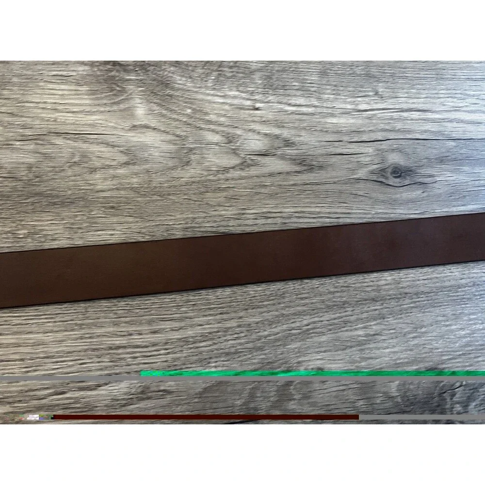 Lands End Genuine Leather Brown Mens Belt Made in England - Solid Brass Buckle
